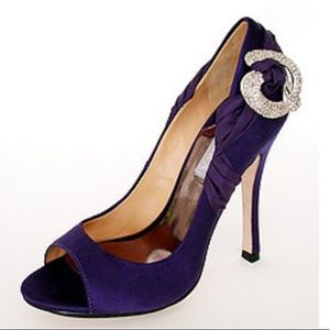 Badgley Mischka Eavan Purple Satin Sash Pump 7.5